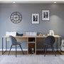 Hanah Home Mesa de Estudio L196 Roble Tablero Partículas Melamina 240x74x60 cm